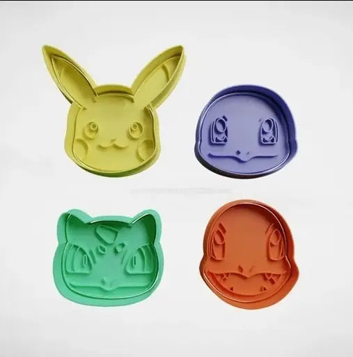 Set 4 Cortadores De Galletas - Pokemón